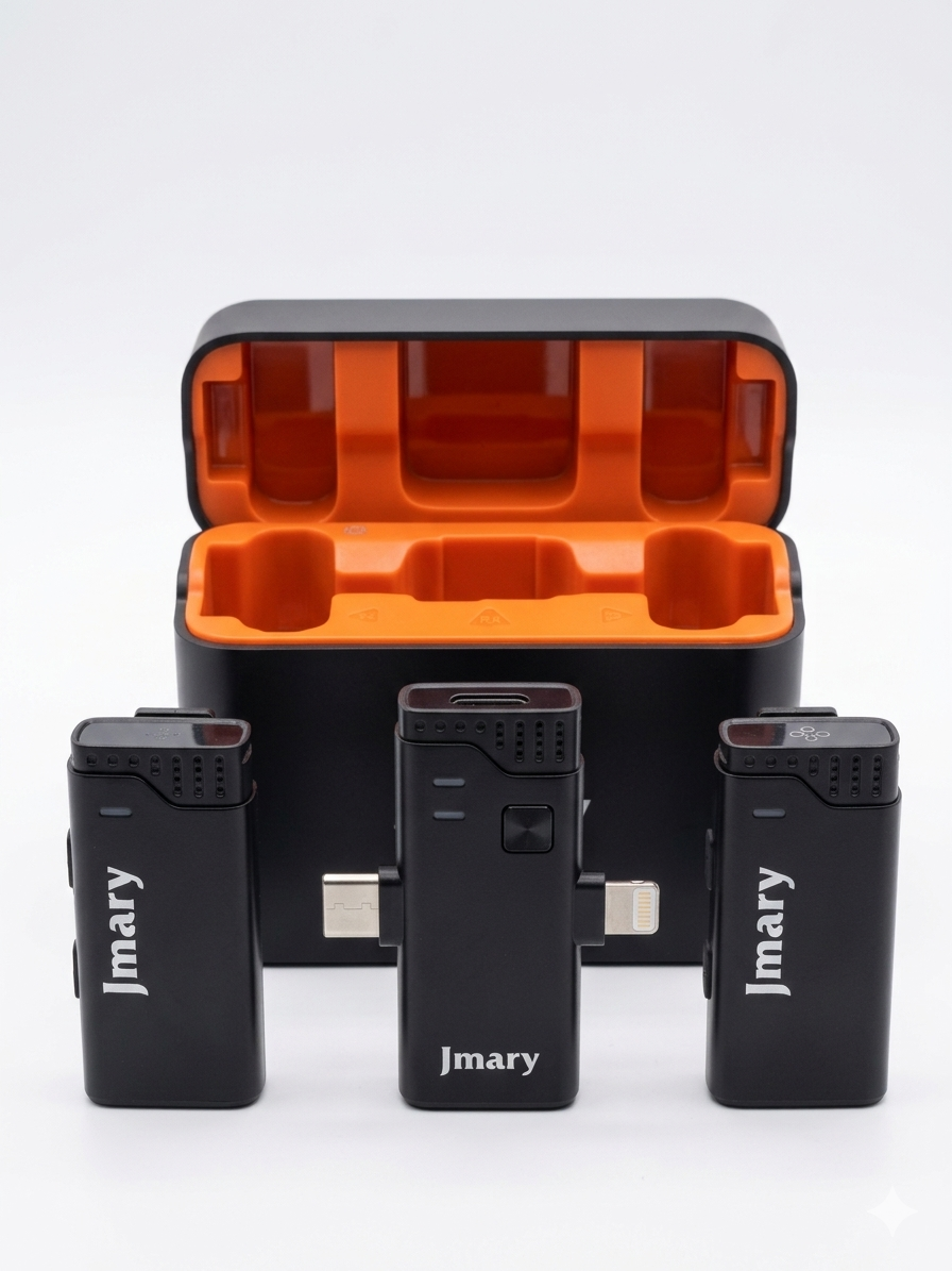 Jmary MW-16 2.4G Wireless Microphone Kit with Charging Case