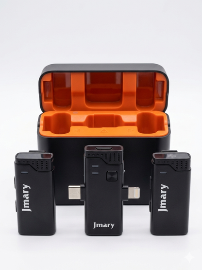 Jmary MW-16 2.4G Wireless Microphone Kit with Charging Case
