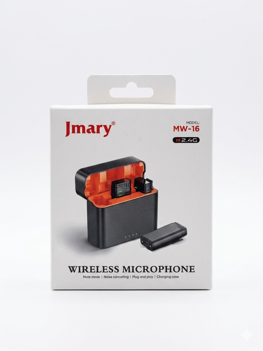 Jmary MW-16 2.4G Wireless Microphone Kit with Charging Case