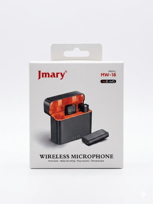 Jmary MW-16 2.4G Wireless Microphone Kit with Charging Case